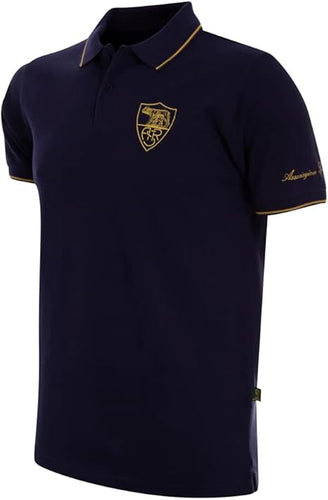 AS Roma polo jersey Copa Heritage Collection in navy blue with gold accents and logo detail