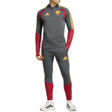 As Roma training tracksuit 2026 in gray with red accents, perfect for soccer practice and workouts