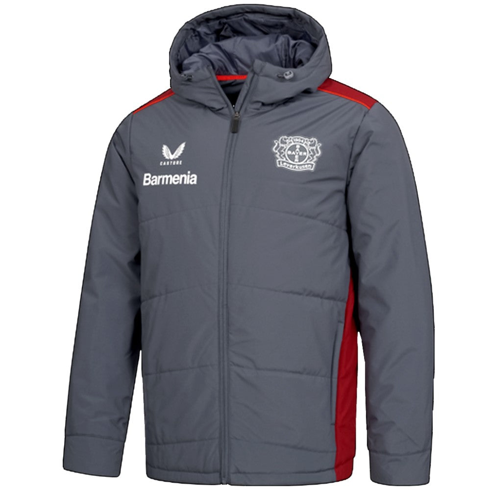 Bayer Leverkusen grey padded winter jacket 2022/23 - Castore ...