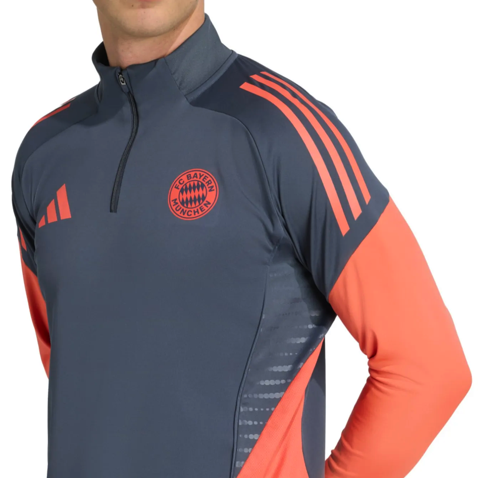 Bayern Munich grey training tracksuit 2025 featuring a zip-up design and athletic fit for soccer training