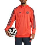 Bayern Munich hooded training tracksuit 2025 26 in vibrant orange with adidas logo and athletic fit