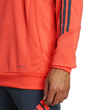 Bayern Munich hooded training tracksuit 2025 26 in vibrant orange and navy with stylish stripes