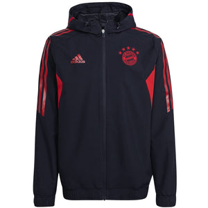Bayern Munich soccer training rain jacket 2022/23 black - Adidas
