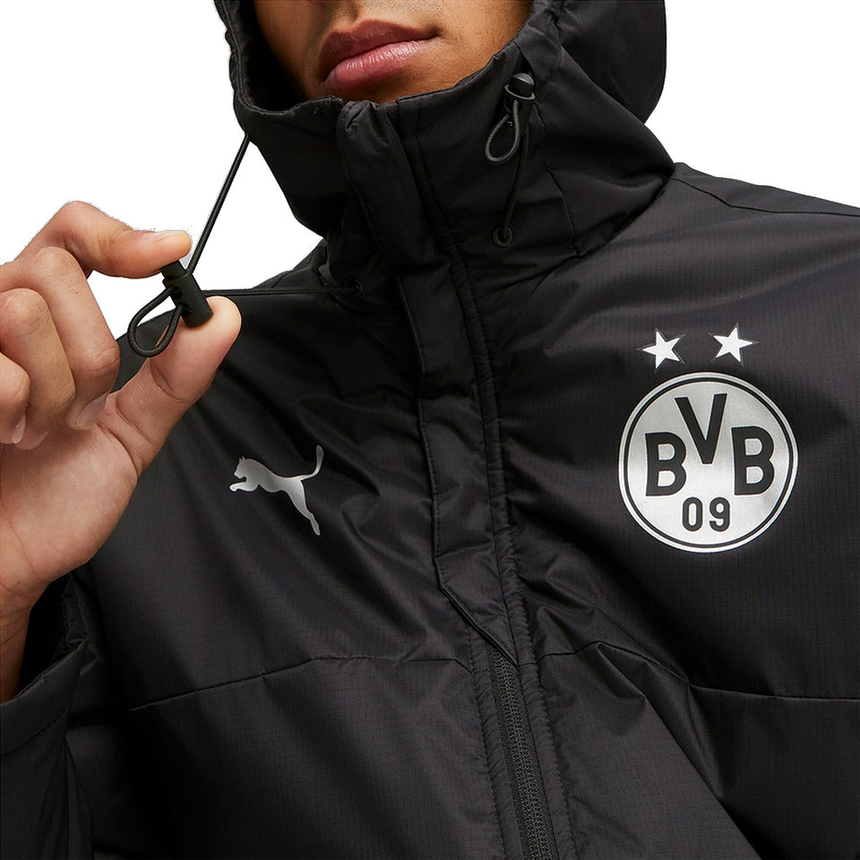 BVB Borussia Dortmund black padded bench jacket 2023/24 - Puma