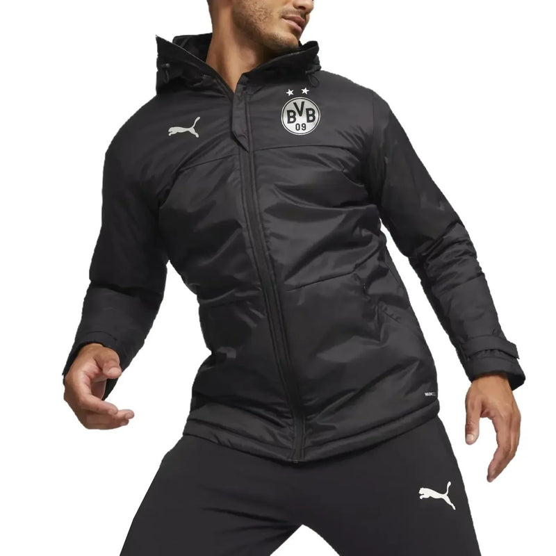 Puma Borussia Dortmund ダウンジャケット BVB Borussia Dortmund black padded bench jacket 2023/24 - Puma