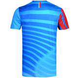 Back view of the DR Congo football jersey with blue and red colors, perfect to buy DR Congo football jersey online on SoccerTracksuits.com