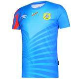 DR Congo football jersey in blue with stripes and team emblem, buy DR Congo football jersey online on SoccerTracksuits.com