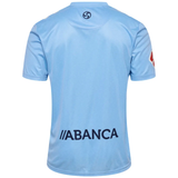 Back view of the Celta Vigo soccer jersey 2024 25 in light blue with ABANCA logo