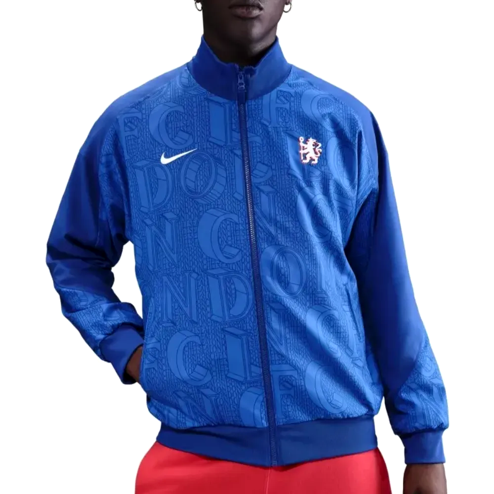 Chelsea FC Nike Anthem jacket 2025 in blue with stylish design and club emblem for fans