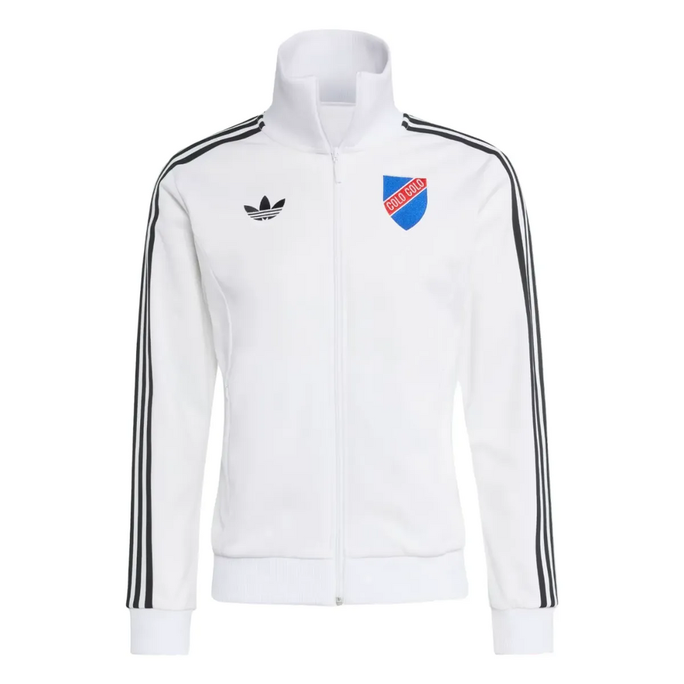 Colo Colo 100 years anniversary tracksuit in white with iconic Adidas stripes and logo