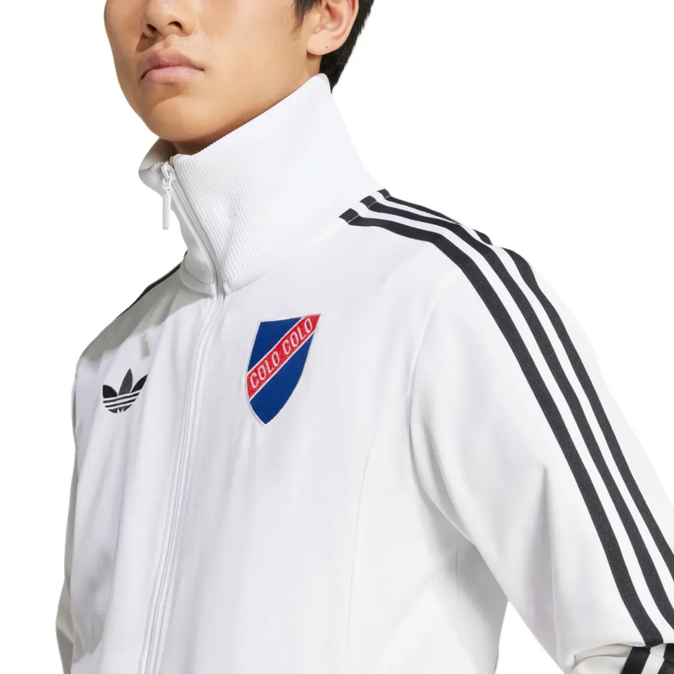 Colo Colo 100 years anniversary tracksuit in white with iconic logo and Adidas stripes