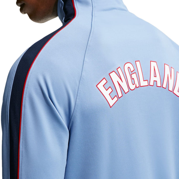 Nike England training technical soccer tracksuit in light blue with red detailing and official logo on back