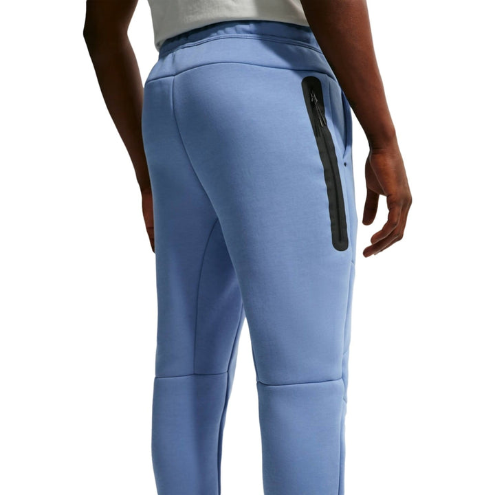 Men's blue cotton joggers with zippered pockets