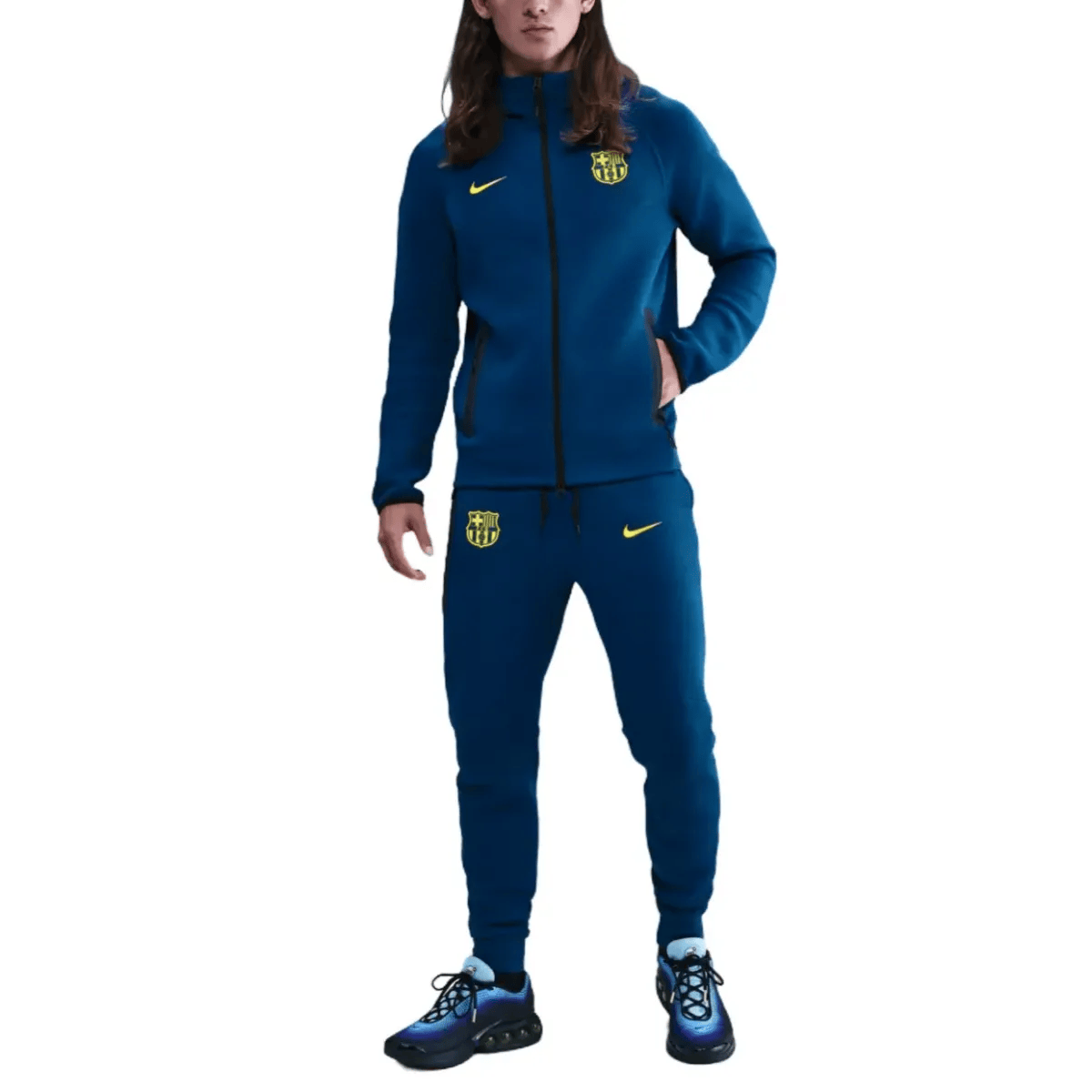 Official Nike FC Barcelona blue Tech Fleece soccer Tracksuit 2026