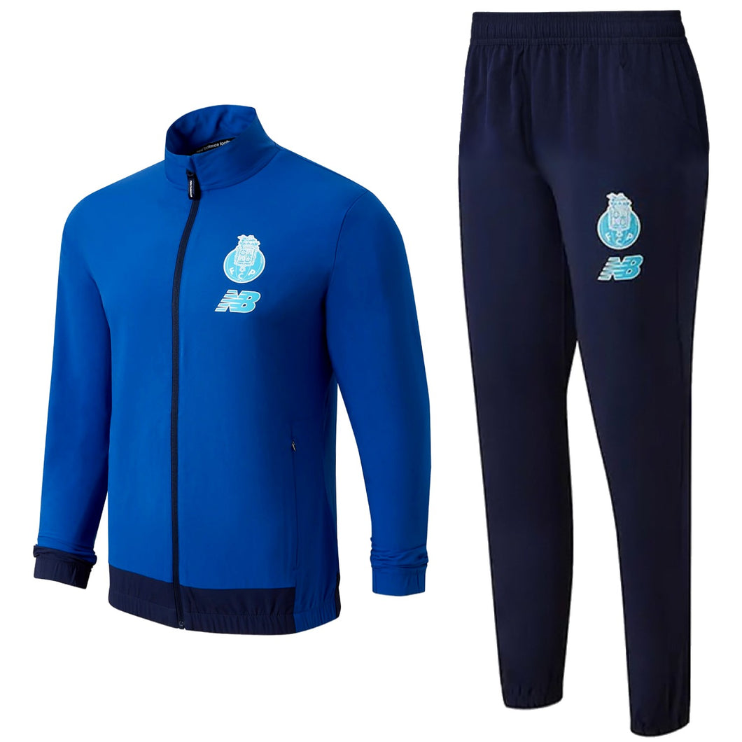 FC Porto soccer tracksuit 2023 2024 in blue featuring logo and matching pants for fans and athletes