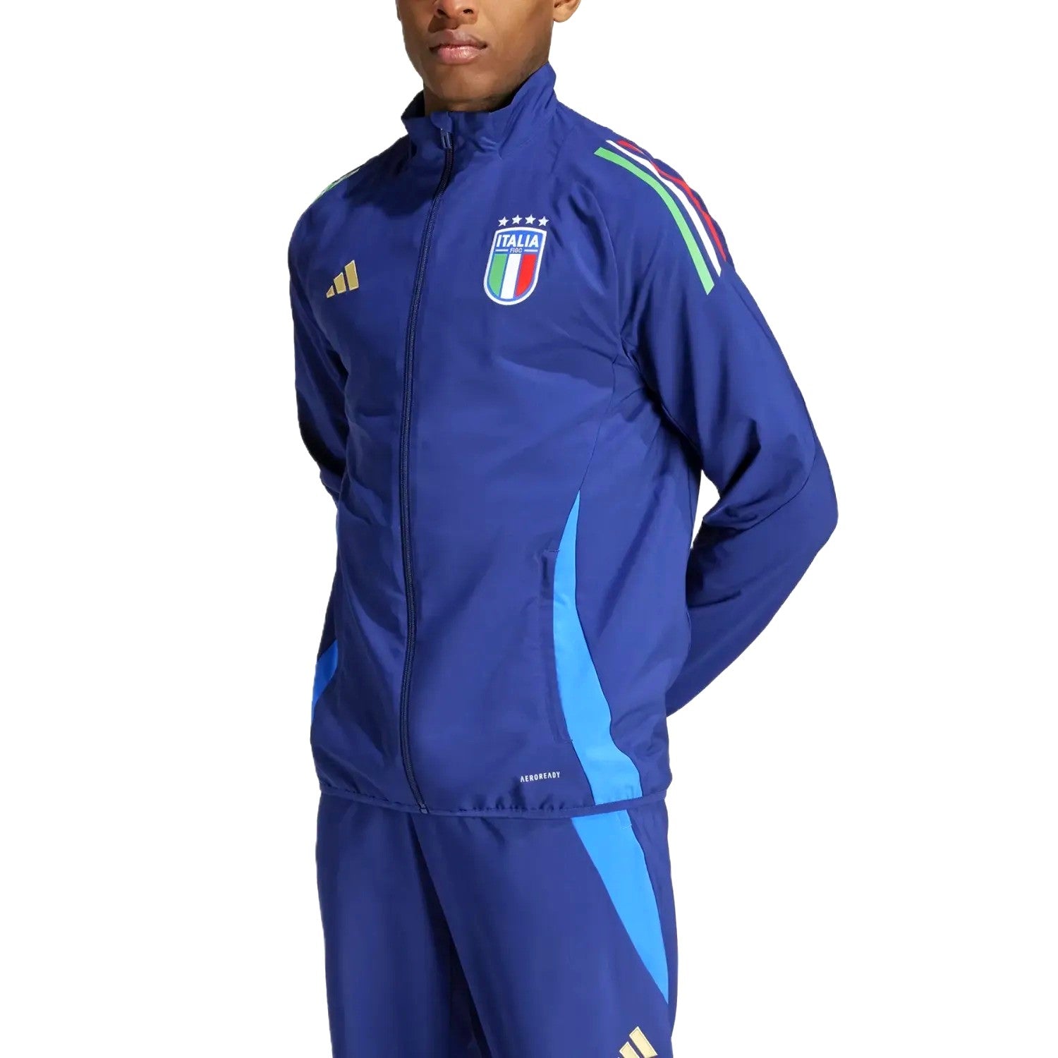 Italy training presentation Soccer tracksuit navy 2024/25 - Adidas