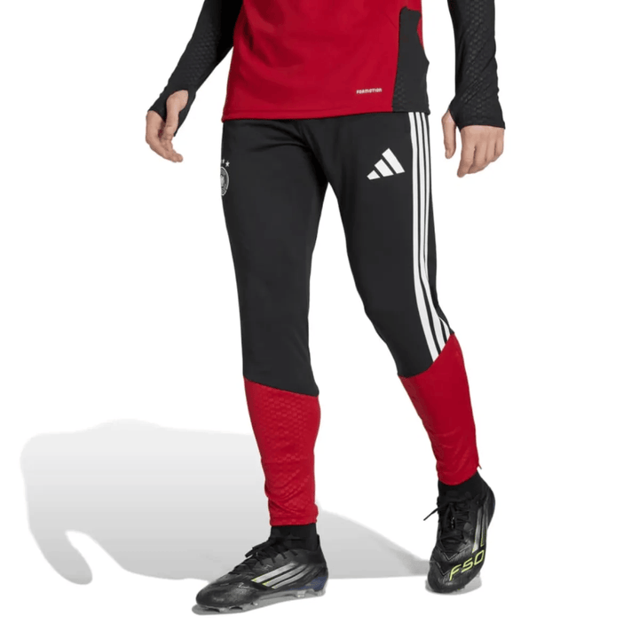 Germany training technical soccer tracksuit set in red and black by Adidas for adults with fitted design