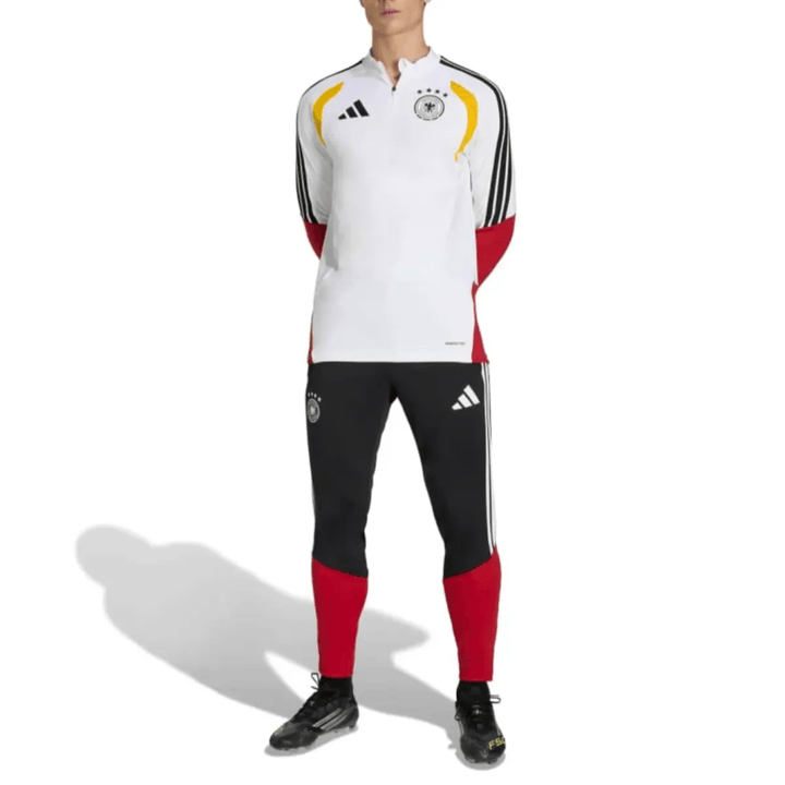 Germany training technical soccer tracksuit 2026/27 by Adidas in white, black, and red with official branding