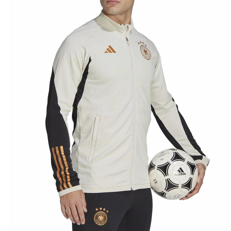 Germany training bench Soccer tracksuit 2022/23 white/black - Adidas