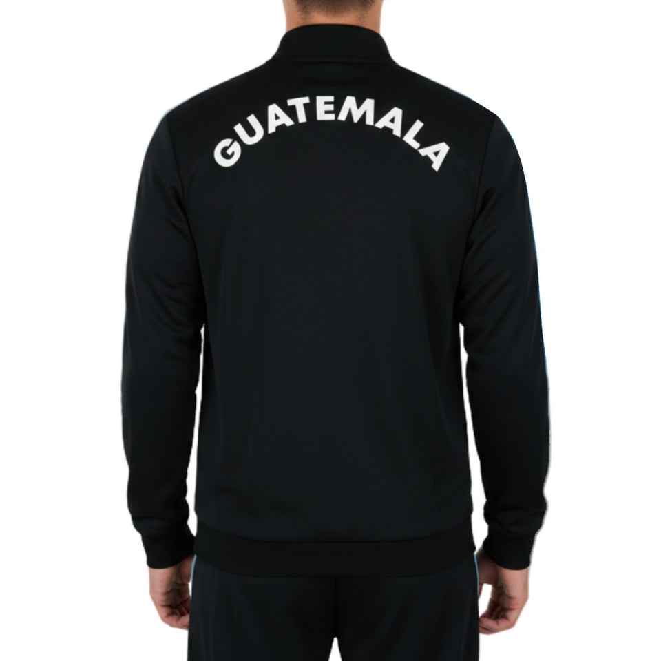 Back view of the Guatemala soccer jacket 2022 featuring bold lettering for a stylish athletic look