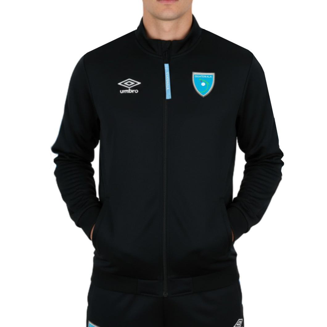 Guatemala soccer jacket 2022 in black with zip closure and team logo for fans and players