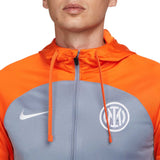 Inter Milan grey presentation tracksuit 2023 with orange accents and logo on the chest