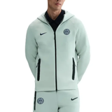 Inter Milan tech fleece tracksuit 2025 in light gray with hoodie and zippered pockets for comfort