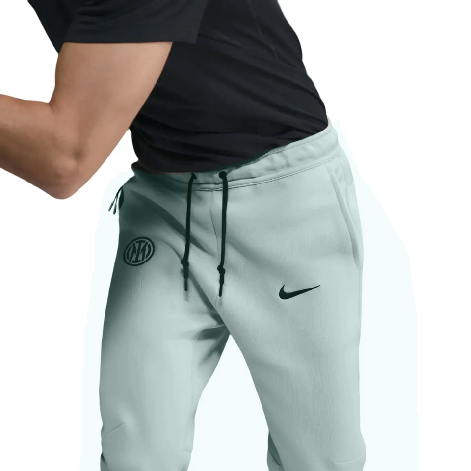 Men's Inter Milan tech fleece tracksuit 2025 in light blue featuring Nike branding on SoccerTracksuits.com