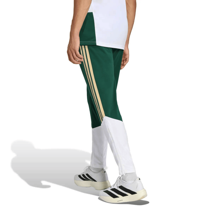 Adidas Italy training technical soccer tracksuit set in green and white with gold stripes for adults