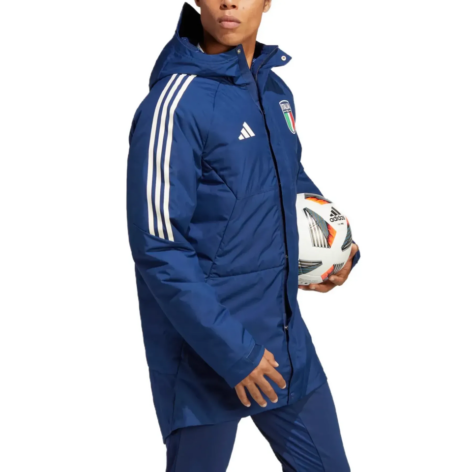 Italy soccer winter bench parka jacket 2023/24 navy - Adidas