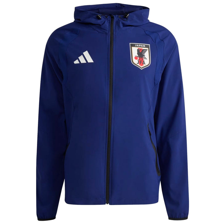 Japan Casual Travel hooded presentation tracksuit 2026/27 by Soccer Tracksuits in blue with official logo