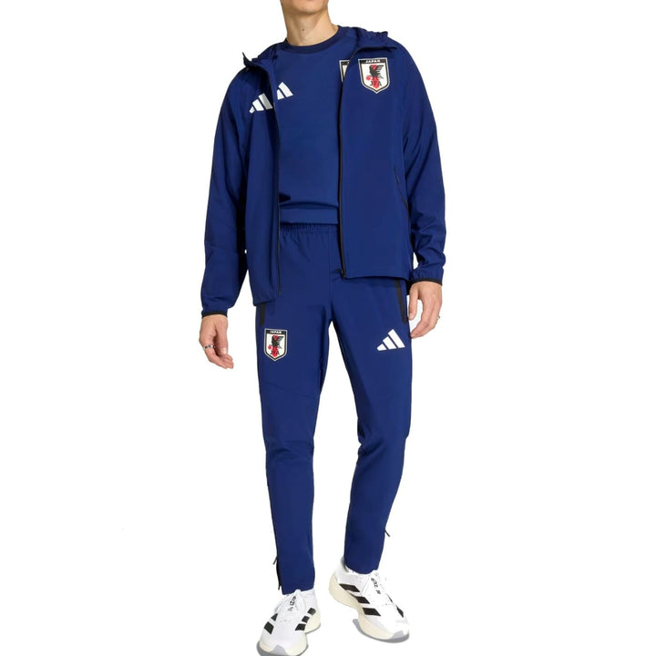 Japan Casual Travel hooded presentation soccer tracksuit set 2026/27 in navy blue by Adidas for adults