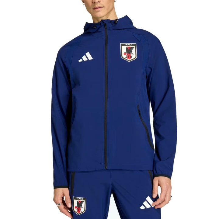 Japan Casual Travel hooded presentation soccer tracksuit 2026/27 in blue by Soccer Tracksuits with official team logo