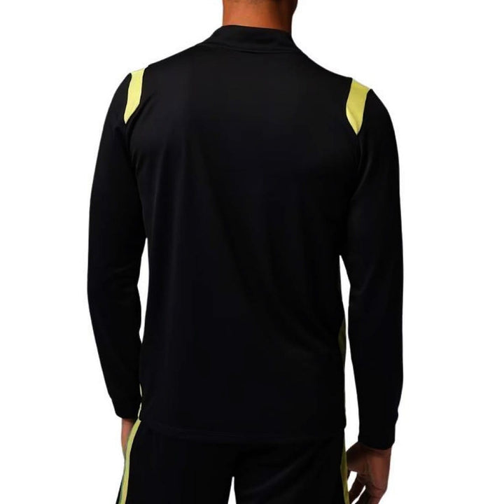 Jordan x Brazil black training bench soccer tracksuit with yellow accents for adults in various sizes