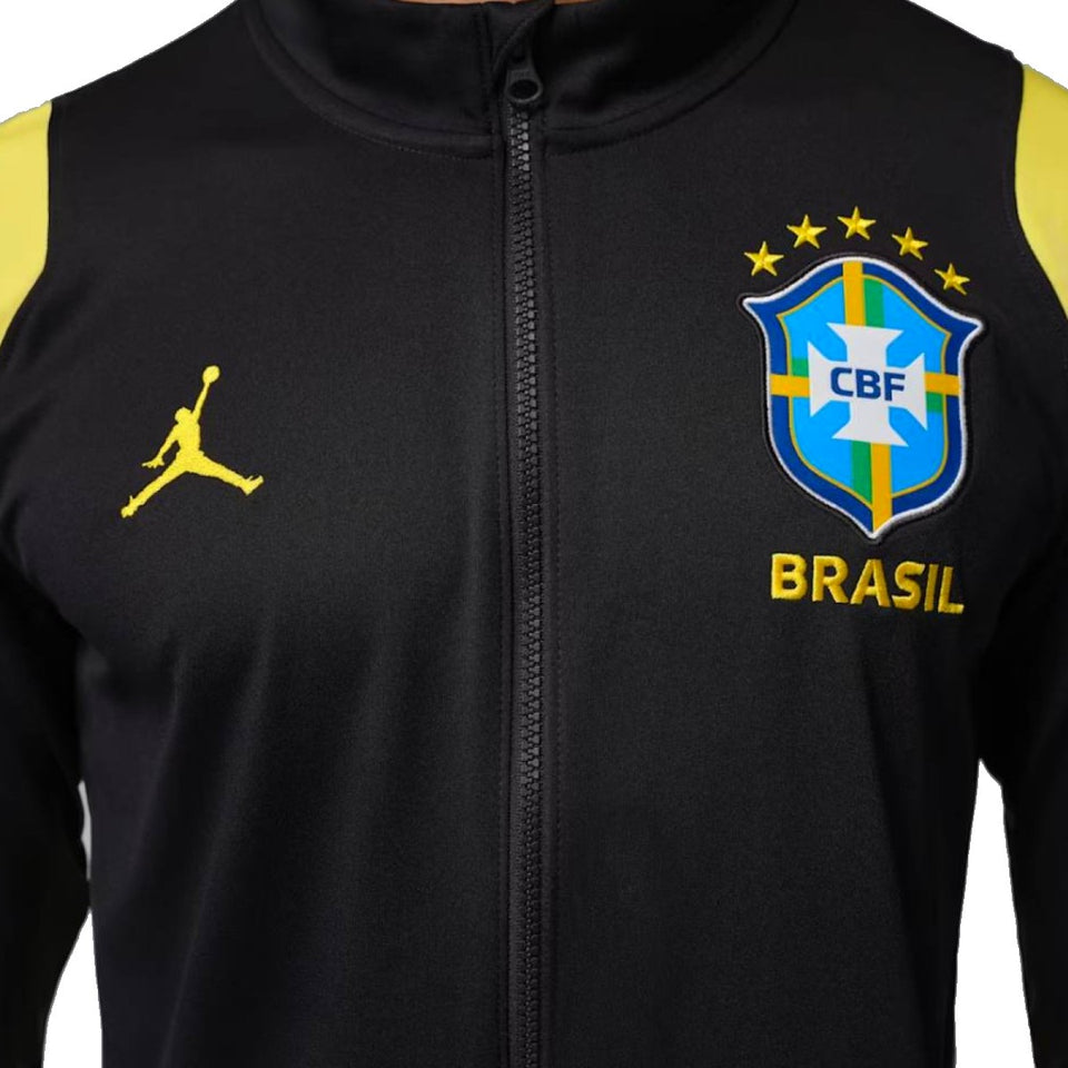 Jordan x Brazil black training bench Soccer tracksuit 2026/27 - Jordan
