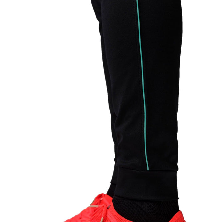 Jordan x Brazil black training bench soccer tracksuit set with green accents for adults from Soccer Tracksuits