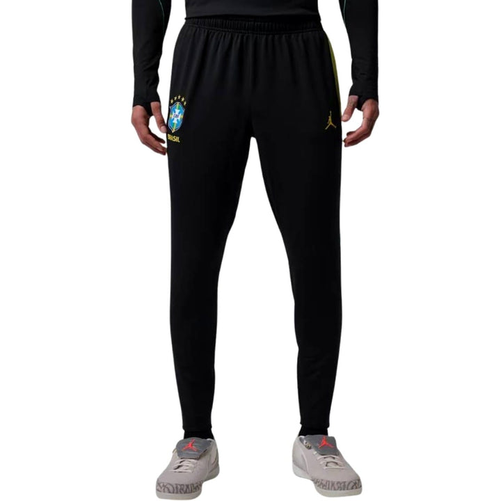 Jordan x Brazil black soccer tracksuit set for adults featuring official team logo and technical design