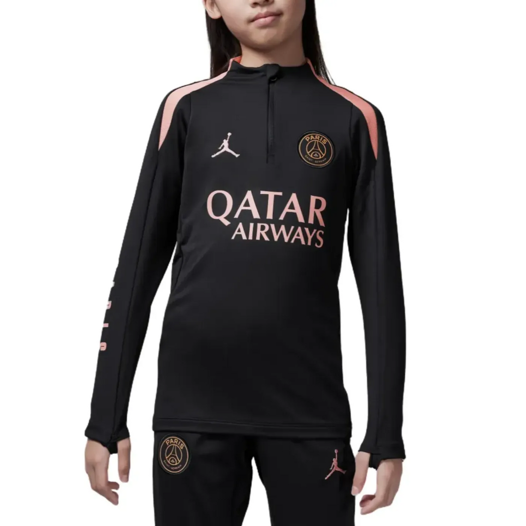 Jordan PSG black soccer tracksuit youth featuring a stylish design and comfortable fit for young athletes