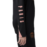 Jordan PSG black soccer tracksuit youth featuring vibrant pink logo and stylish design for young athletes