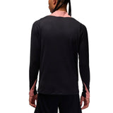 Jordan PSG black training top 2024 featuring long sleeves and stylish pink accents