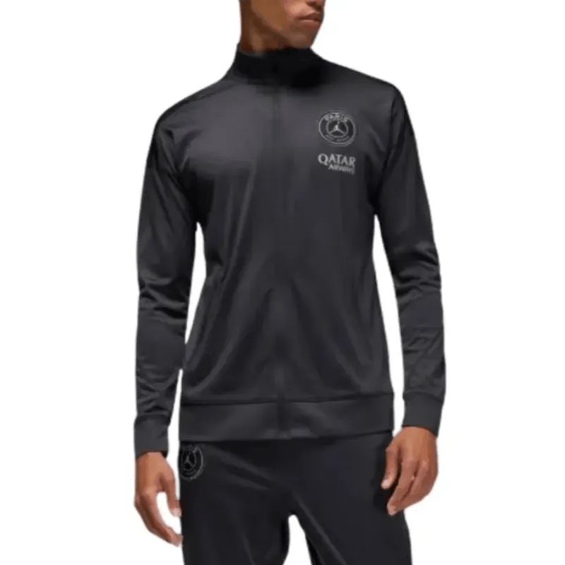 Buy Jordan PSG soccer tracksuit 2026 black/grey Paris presentation