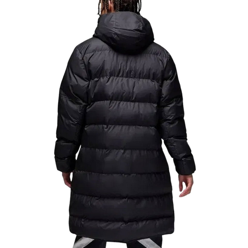 Back view of Jordan PSG UCL parka jacket in black, designed for warmth and style