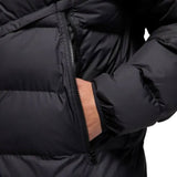 Close-up of the Jordan PSG UCL parka jacket featuring a zip pocket and puffy design for warmth