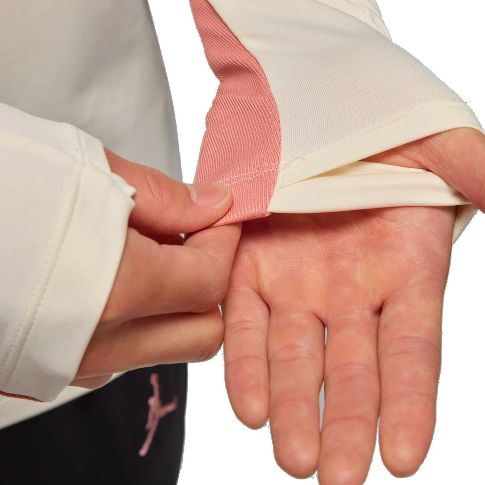 Close-up of the sleeve detail on the Jordan PSG UCL training top 2024 showcasing its comfortable fit.