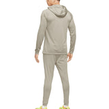 Back view of Jordan x PSG presentation tracksuit in gray with hooded jacket and matching pants