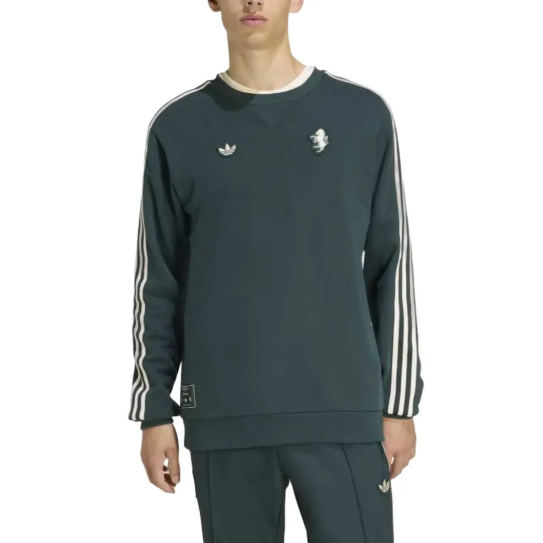 Men's Juventus Adidas Originals sweat set 2025 26 in dark gray with signature stripes and logo
