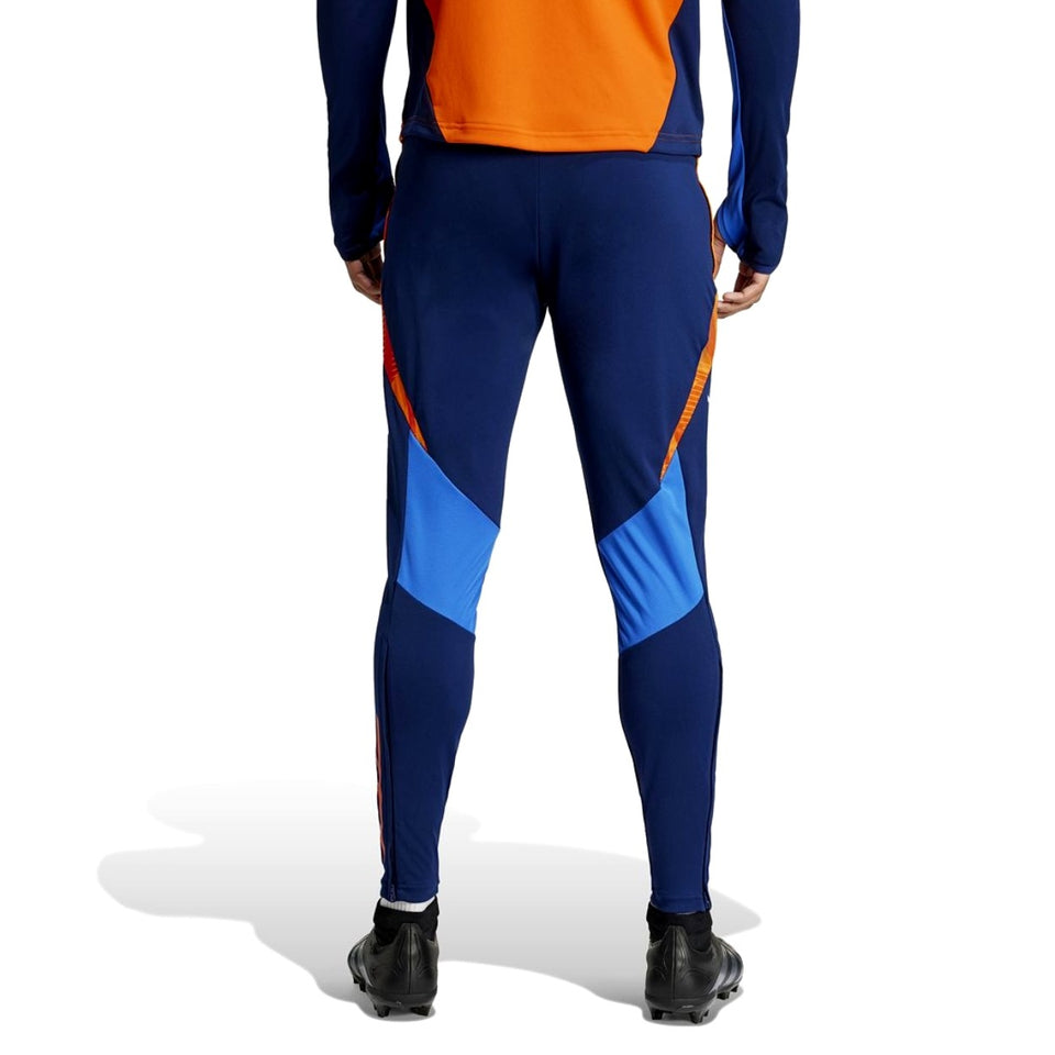 Rear view of the Juventus hooded training tracksuit 2024 featuring a sleek design in blue and orange