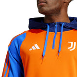 Juventus hooded training tracksuit 2024 in vibrant orange and blue for fans and athletes