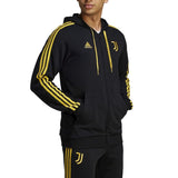 Juventus Casual 3S hooded soccer tracksuit 2023/24 black - Adidas