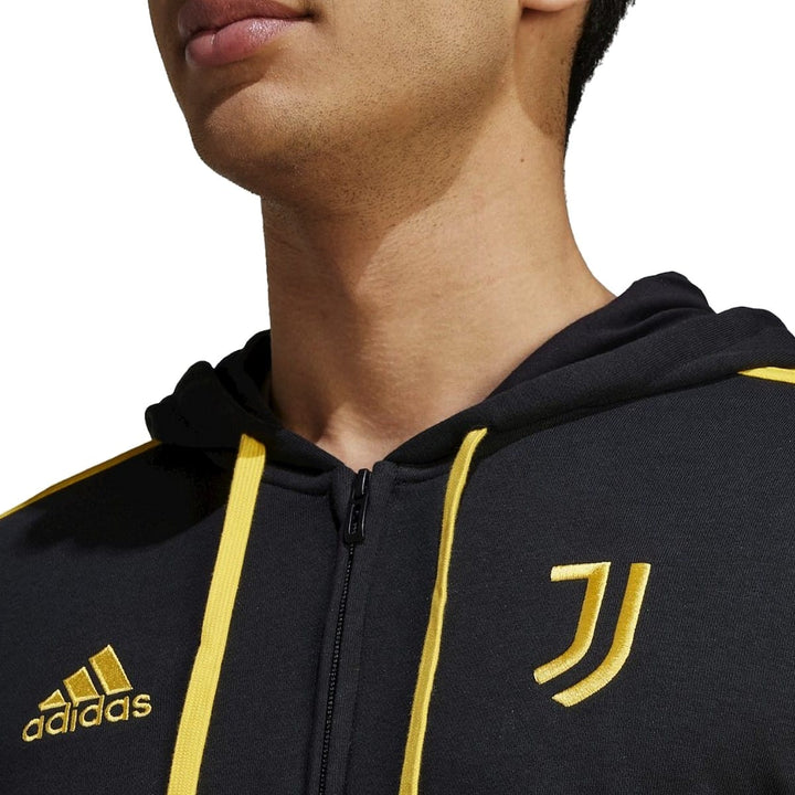 Juventus Casual 3S hooded soccer tracksuit 2023/24 black - Adidas